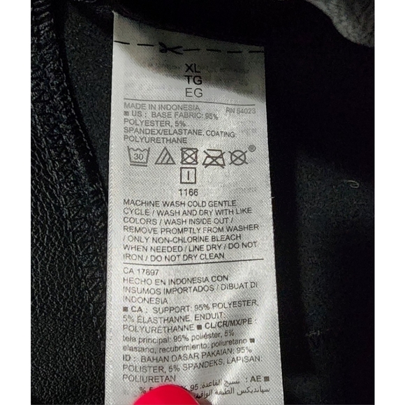 Old Navy Stevie pants black pleather faux leather ponte XL high rise womens - Picture 5 of 6